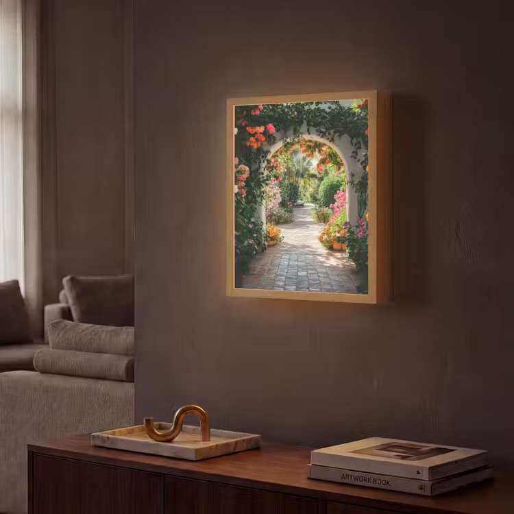 Lightbox - Wandlamp - Doorkijk - Bloemen - Natuur - Bloementuin — 2