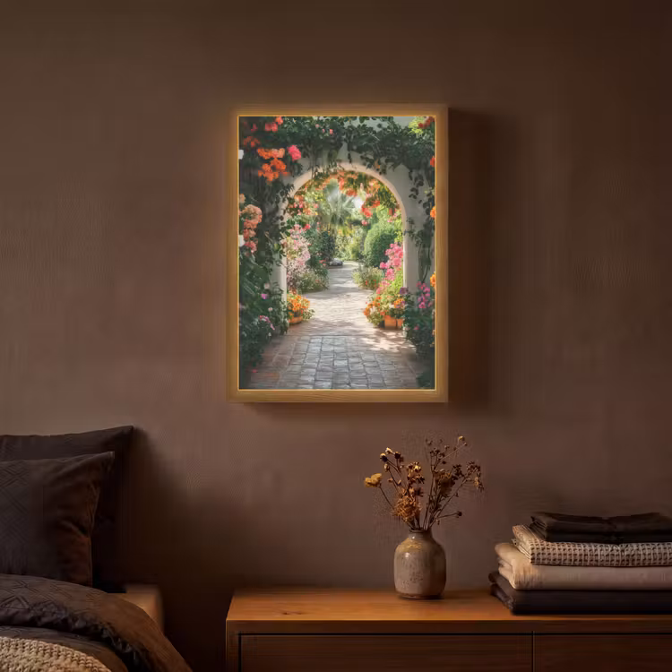 Lightbox - Wandlamp - Doorkijk - Bloemen - Natuur - Bloementuin — 3