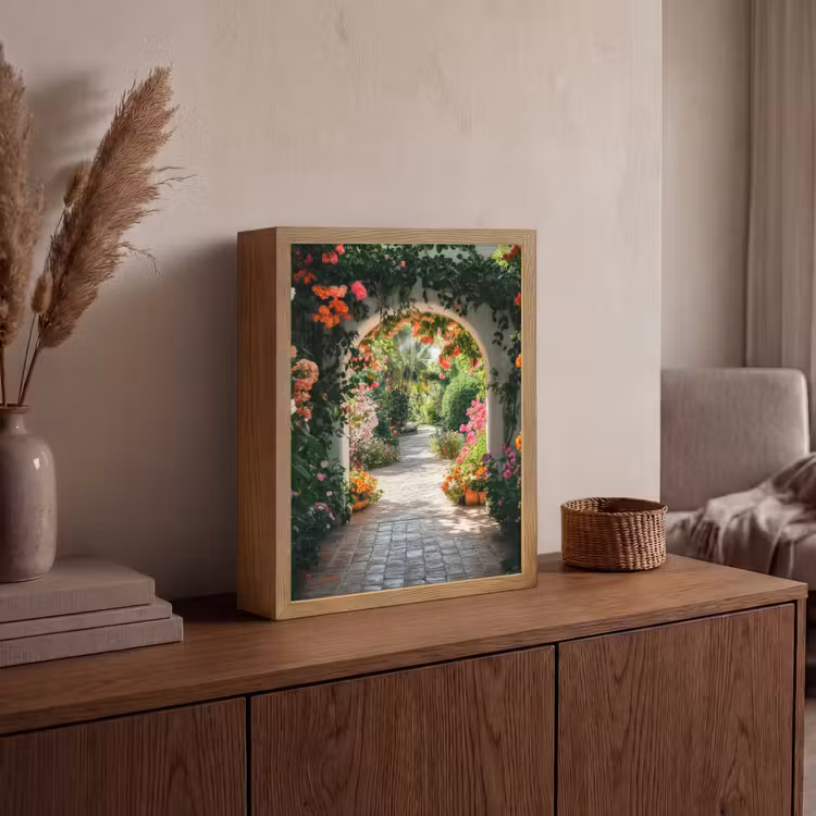 Lightbox - Wandlamp - Doorkijk - Bloemen - Natuur - Bloementuin — 4