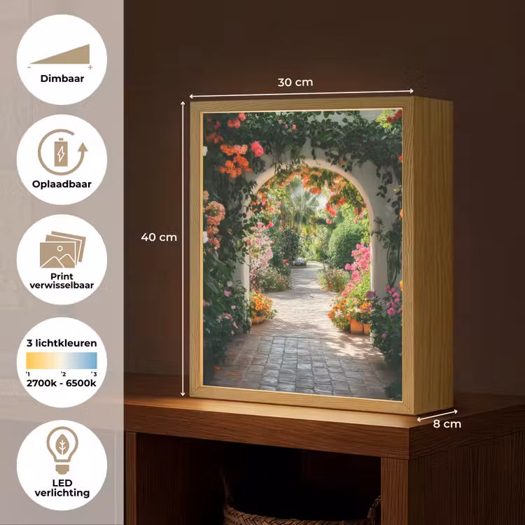 Lightbox - Wandlamp - Doorkijk - Bloemen - Natuur - Bloementuin — 9