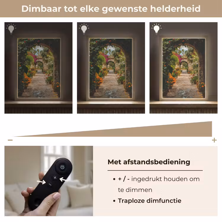 Lightbox - Wandlamp - Doorkijk - Bloemen - Poort - Stenen — 8