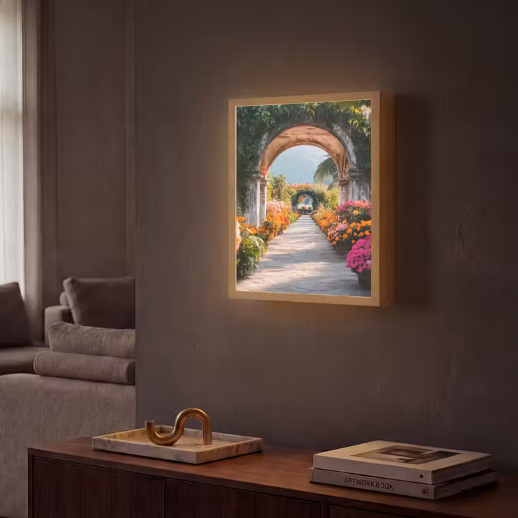 Lightbox - Wandlamp - Doorkijk - Bloemen - Tropisch - Kleurrijk — 2