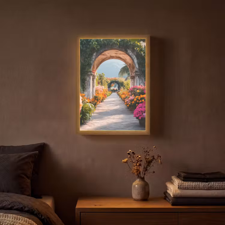 Lightbox - Wandlamp - Doorkijk - Bloemen - Tropisch - Kleurrijk — 3