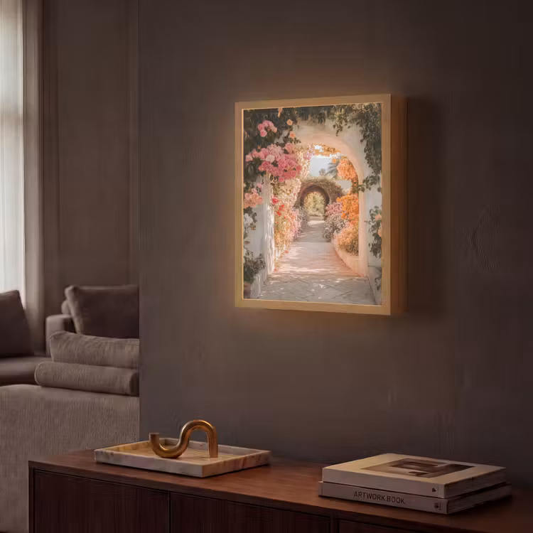 Lightbox - Wandlamp - Doorkijk - Boog - Bloemen - Pastel — 2