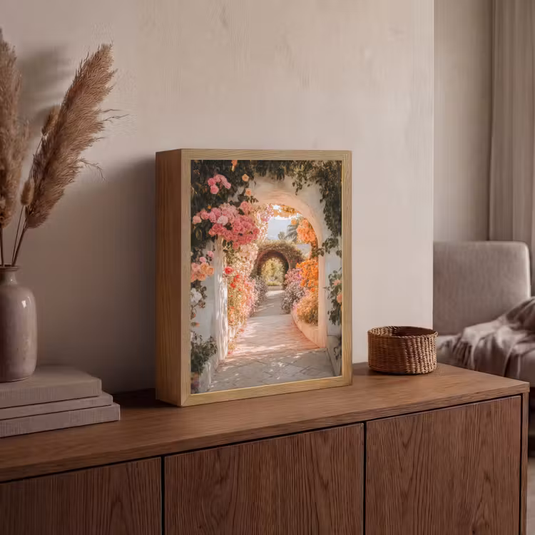 Lightbox - Wandlamp - Doorkijk - Boog - Bloemen - Pastel — 4