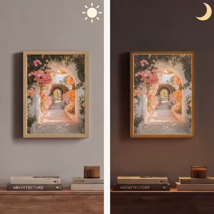 Lightbox - Wandlamp - Doorkijk - Boog - Bloemen - Pastel — 5