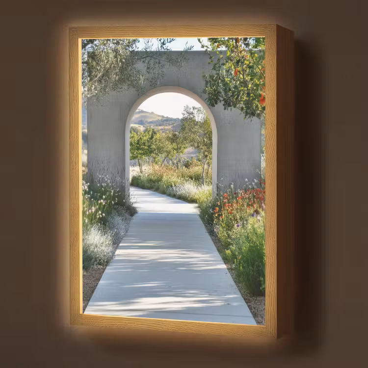 Lightbox - Wandlamp - Doorkijk - Pad - Beton - Landschap — 1