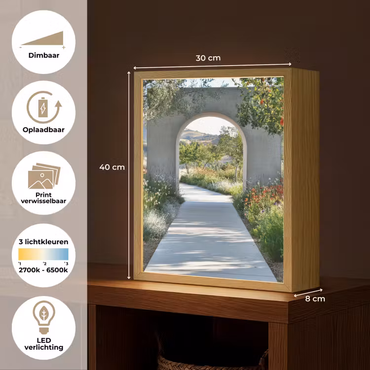 Lightbox - Wandlamp - Doorkijk - Pad - Beton - Landschap — 9