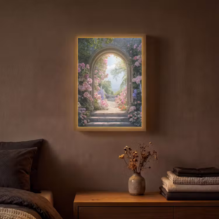 Lightbox - Wandlamp - Doorkijk - Rozen - Vintage - Bloemen — 3