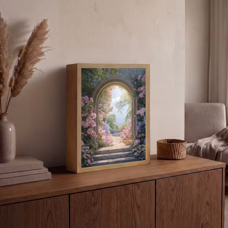 Lightbox - Wandlamp - Doorkijk - Rozen - Vintage - Bloemen — 4