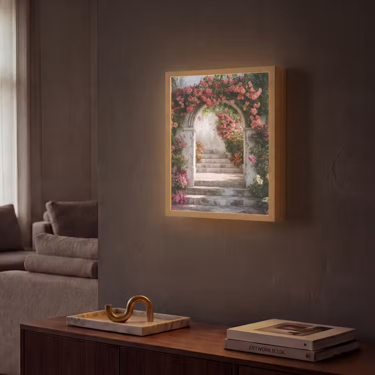 Lightbox - Wandlamp - Doorkijk - Rozen - Vintage - Poort — 2