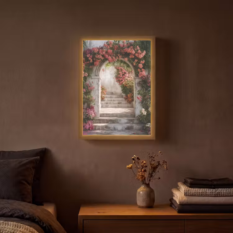 Lightbox - Wandlamp - Doorkijk - Rozen - Vintage - Poort — 3