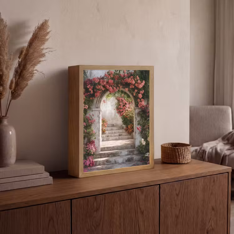 Lightbox - Wandlamp - Doorkijk - Rozen - Vintage - Poort — 4
