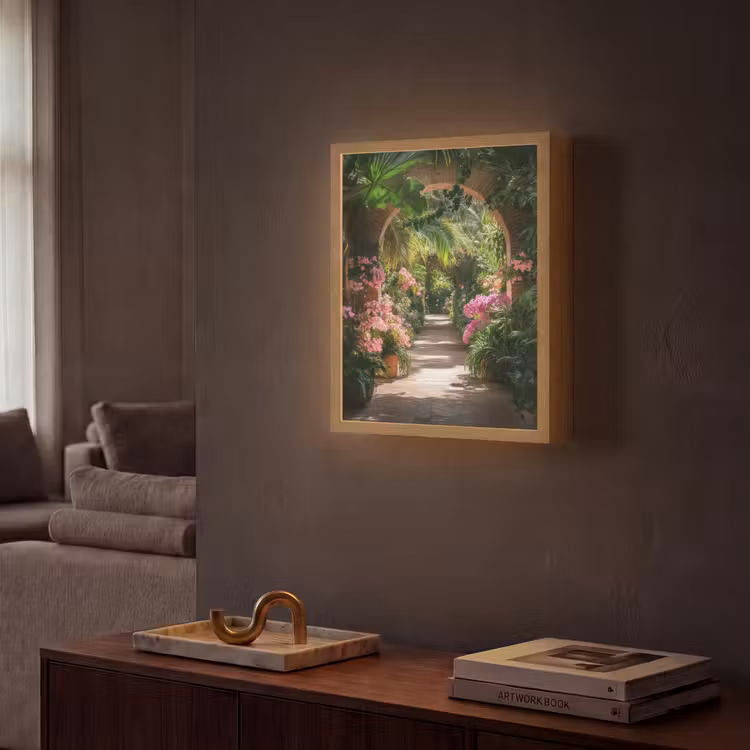 Lightbox - Wandlamp - Doorkijk - Tropisch - Bloemen - Natuur — 2