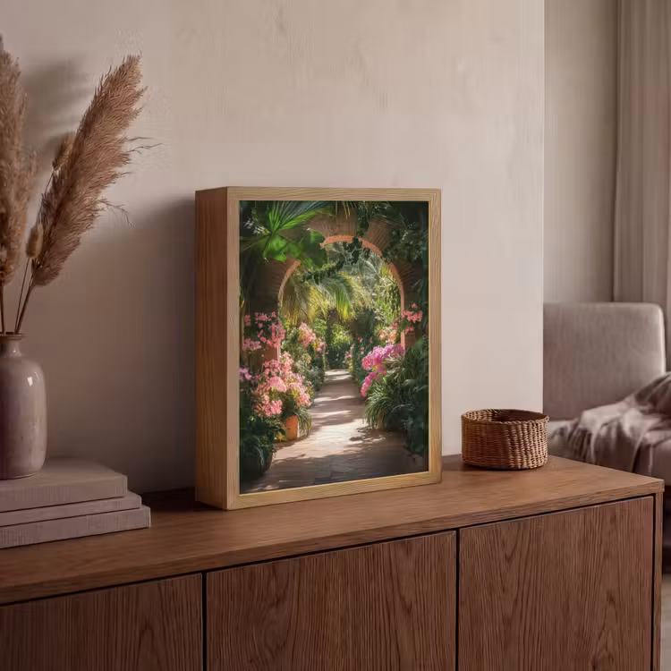 Lightbox - Wandlamp - Doorkijk - Tropisch - Bloemen - Natuur — 4