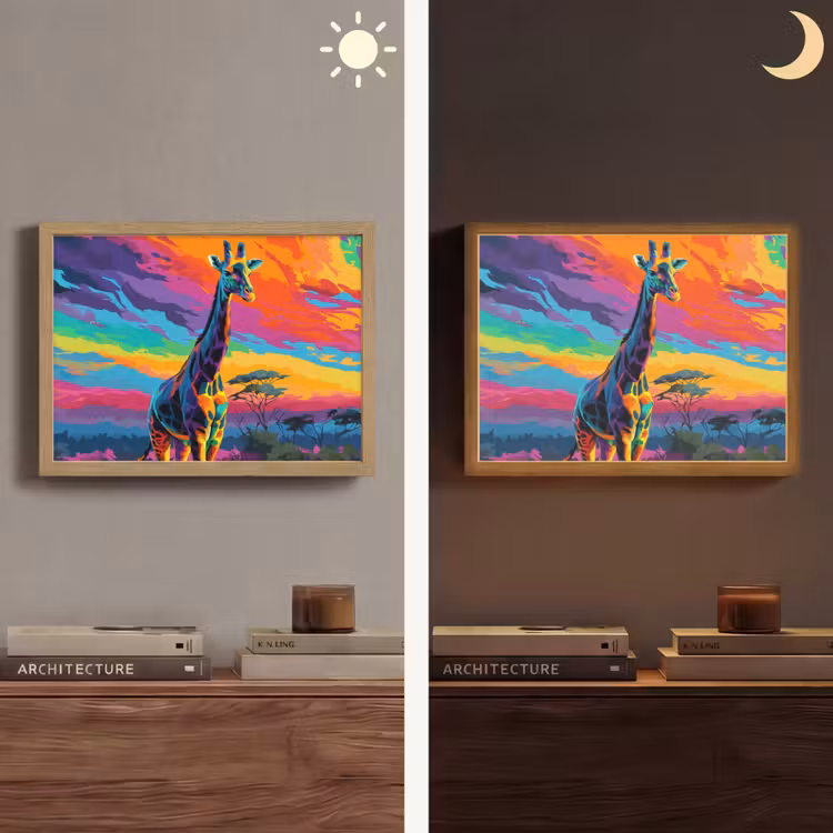 Lightbox - Wandlamp - Giraffe - Savanna - Lucht - Gekleurd — 6