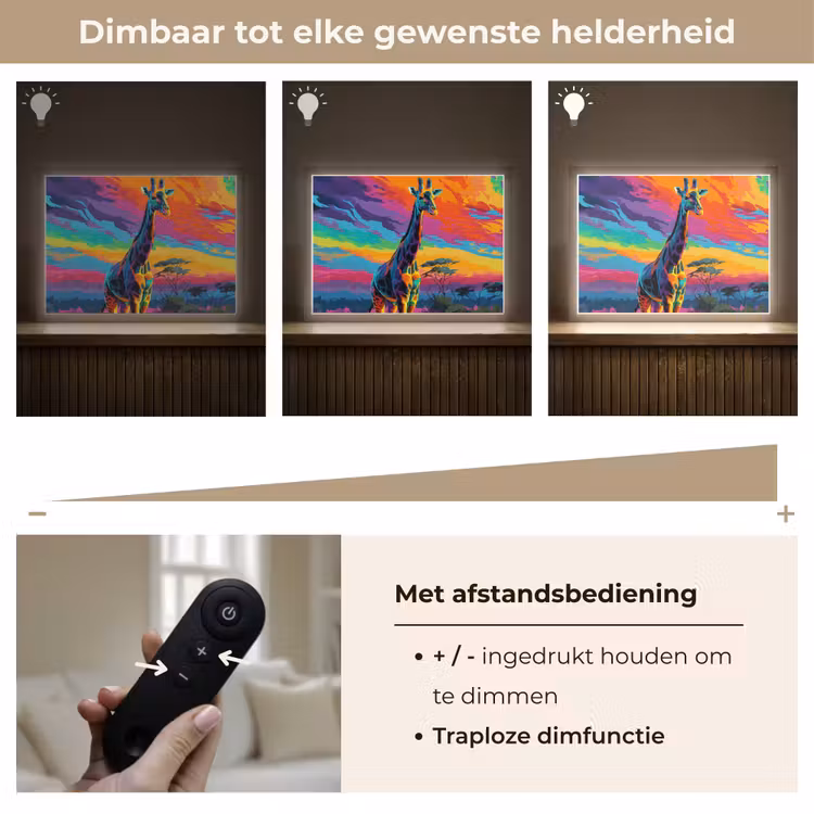 Lightbox - Wandlamp - Giraffe - Savanna - Lucht - Gekleurd — 9