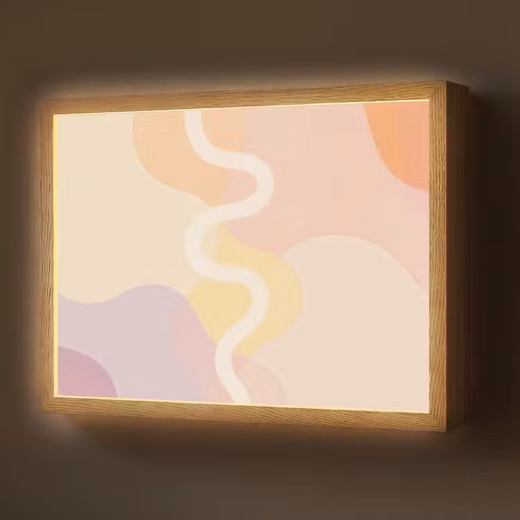 Lightbox - Wandlamp - Golvende vormen - Abstract - pastel — 1