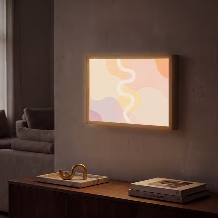 Lightbox - Wandlamp - Golvende vormen - Abstract - pastel — 2