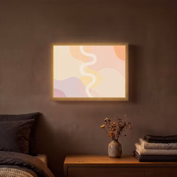 Lightbox - Wandlamp - Golvende vormen - Abstract - pastel — 3
