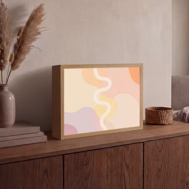 Lightbox - Wandlamp - Golvende vormen - Abstract - pastel — 4