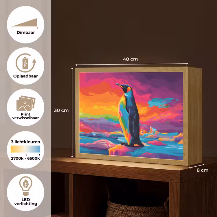 Lightbox - Wandlamp - Ijsschots - Pinguïn - Abstract - Lucht — 10