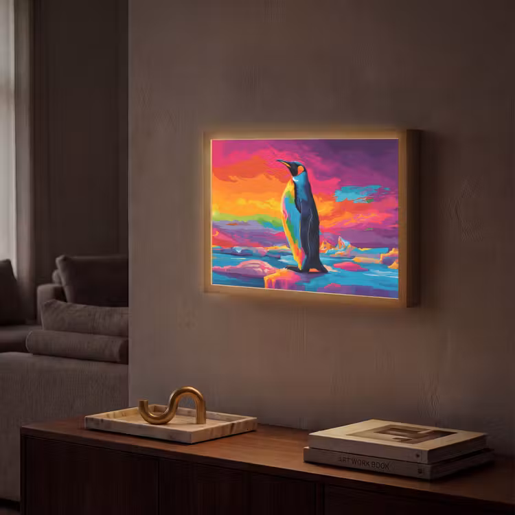 Lightbox - Wandlamp - Ijsschots - Pinguïn - Abstract - Lucht — 2