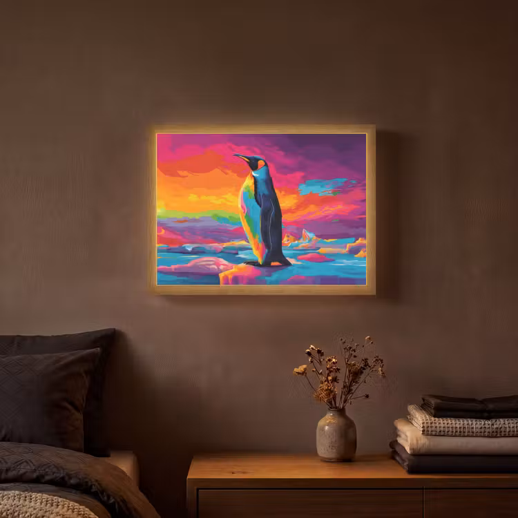 Lightbox - Wandlamp - Ijsschots - Pinguïn - Abstract - Lucht — 3