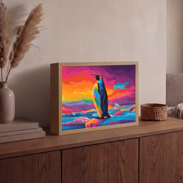 Lightbox - Wandlamp - Ijsschots - Pinguïn - Abstract - Lucht — 4