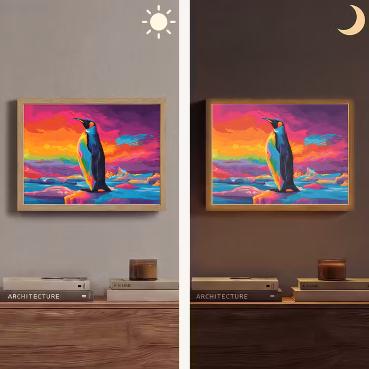 Lightbox - Wandlamp - Ijsschots - Pinguïn - Abstract - Lucht — 6