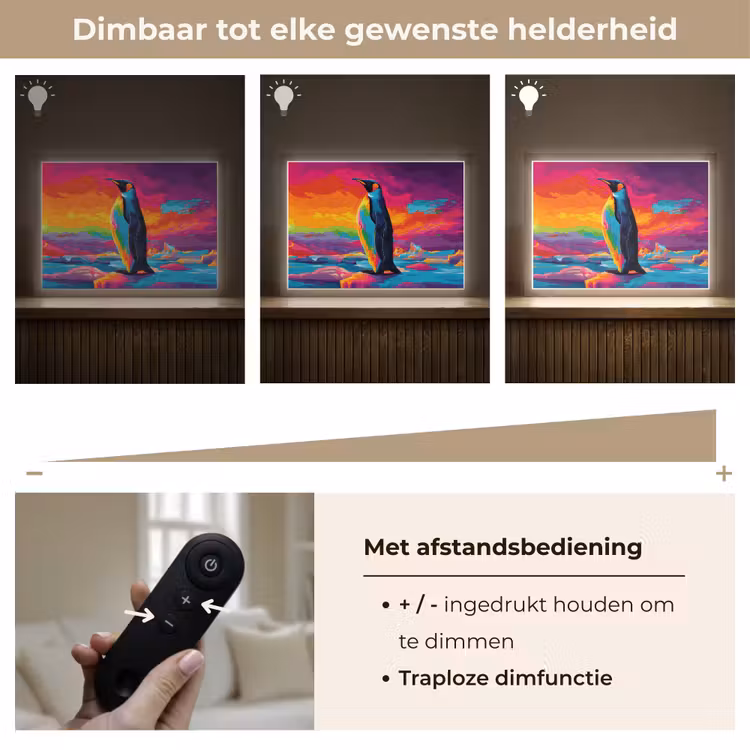 Lightbox - Wandlamp - Ijsschots - Pinguïn - Abstract - Lucht — 9
