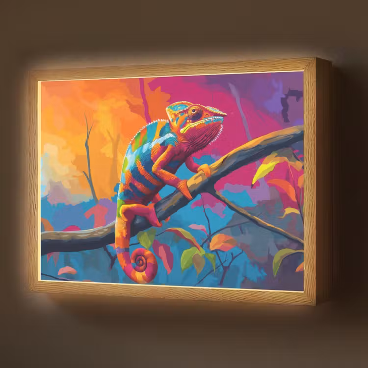 Lightbox - Wandlamp - Kameleon - Tak - Gestreept - Bladeren — 1