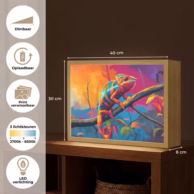 Lightbox - Wandlamp - Kameleon - Tak - Gestreept - Bladeren — 10