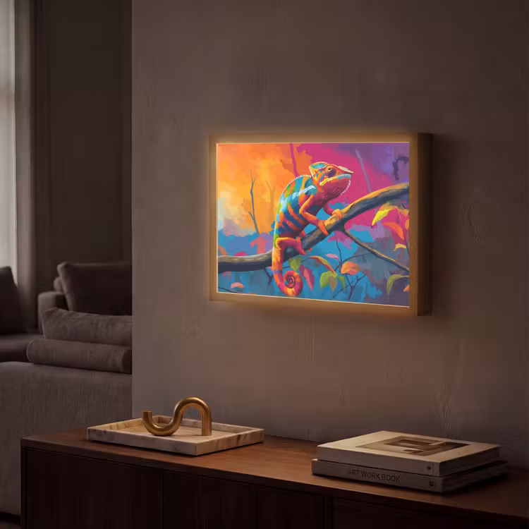 Lightbox - Wandlamp - Kameleon - Tak - Gestreept - Bladeren — 2