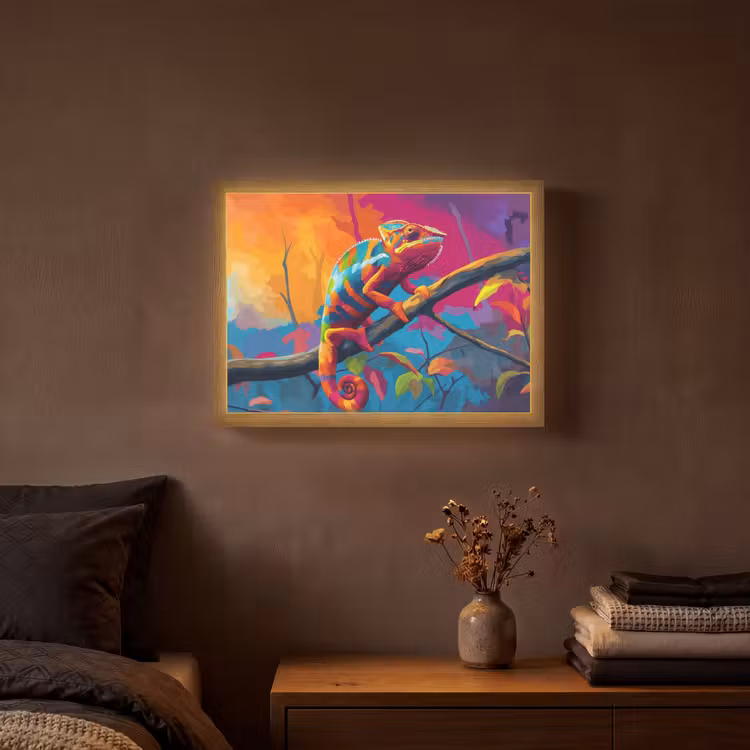 Lightbox - Wandlamp - Kameleon - Tak - Gestreept - Bladeren — 3