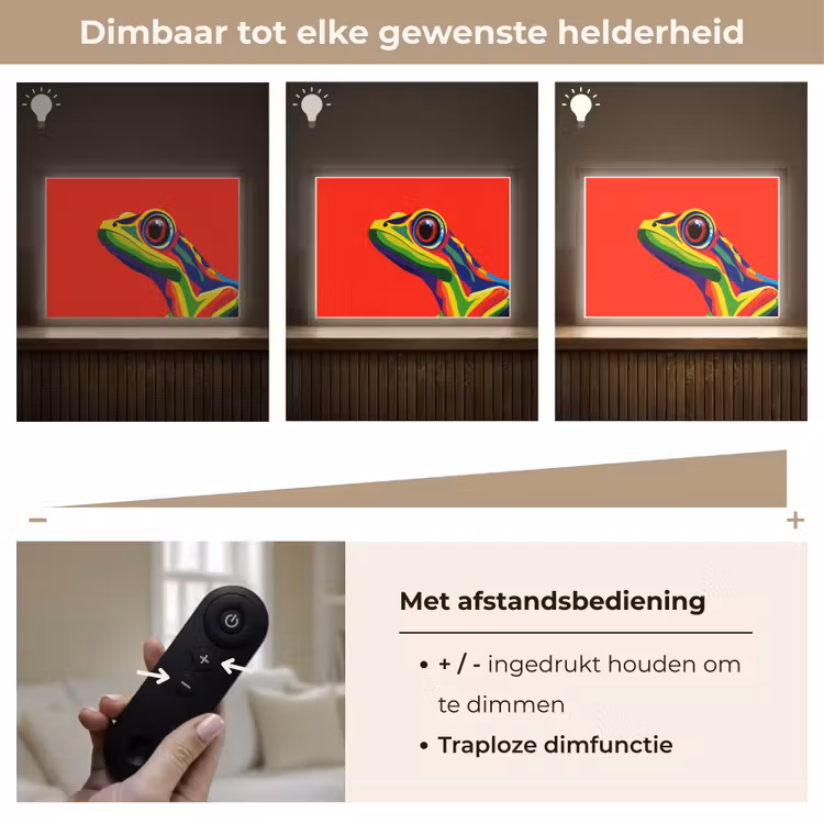 Lightbox - Wandlamp - Kikker - Kleurrijk - Strepen - Ogen — 9