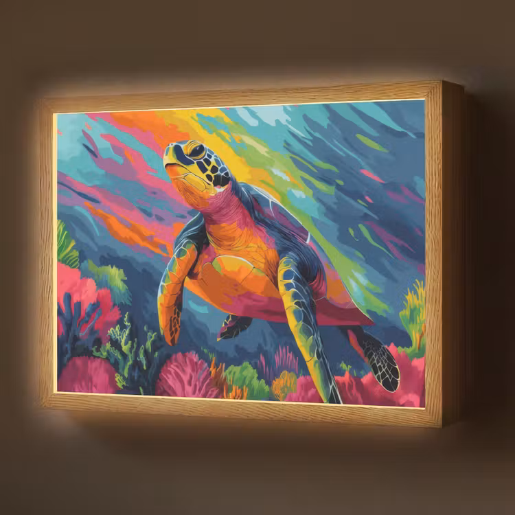 Lightbox - Wandlamp - Koraal - Schildpad - Abstract - Water — 1