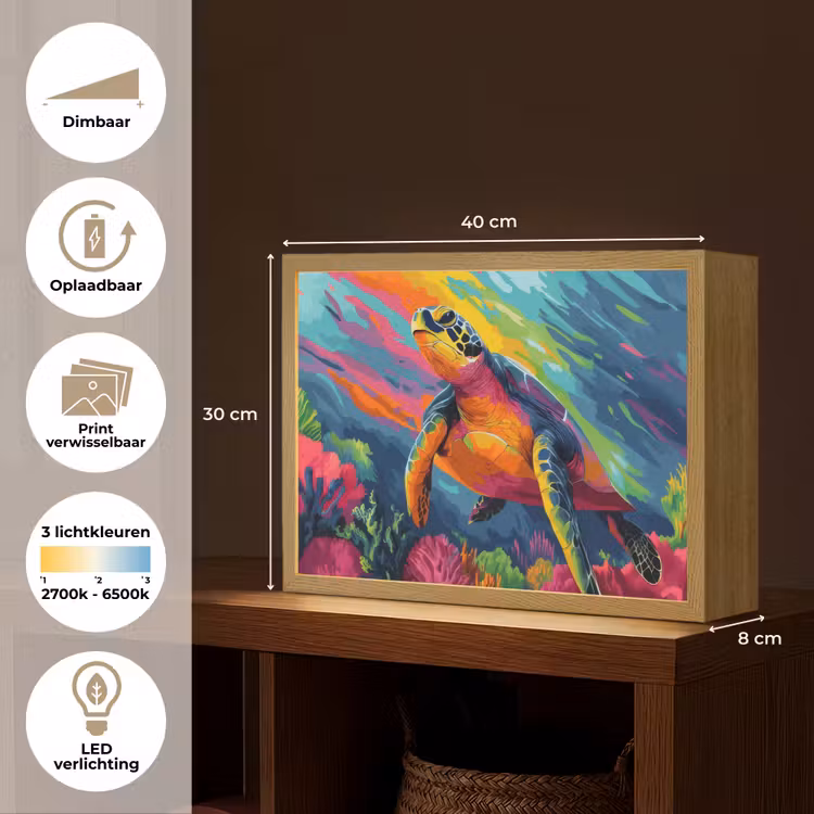 Lightbox - Wandlamp - Koraal - Schildpad - Abstract - Water — 10