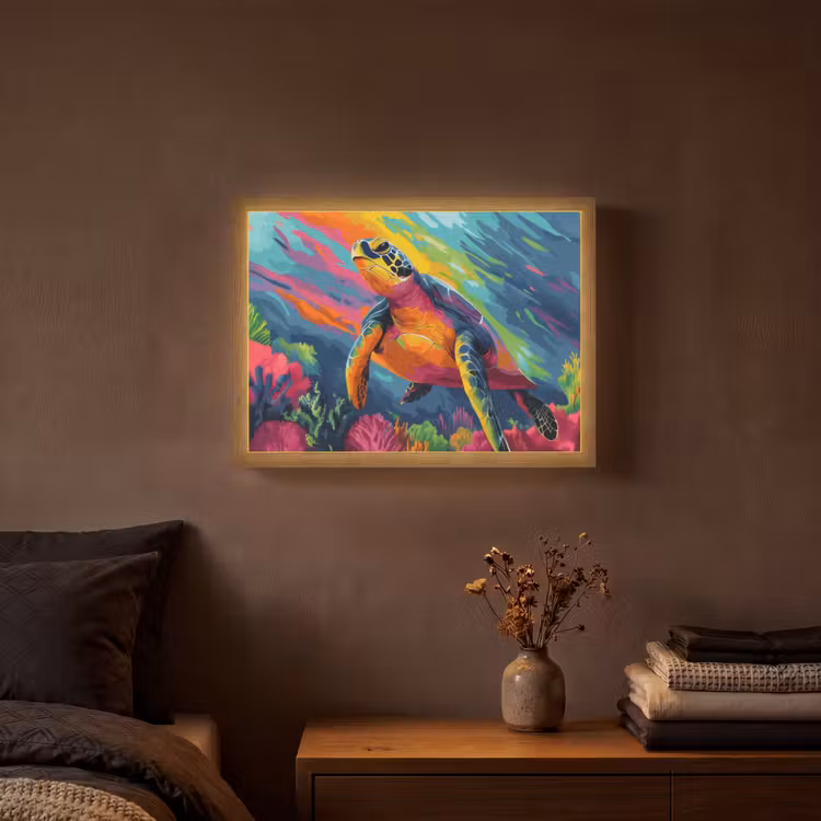 Lightbox - Wandlamp - Koraal - Schildpad - Abstract - Water — 3