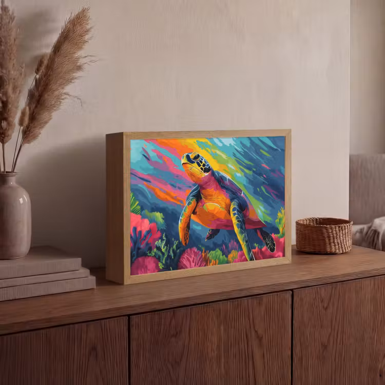 Lightbox - Wandlamp - Koraal - Schildpad - Abstract - Water — 4