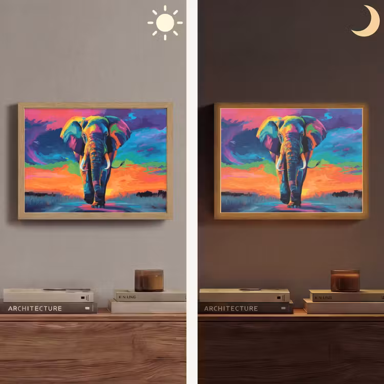 Lightbox - Wandlamp - Olifant - Kleurrijk - Lucht - Abstract — 6