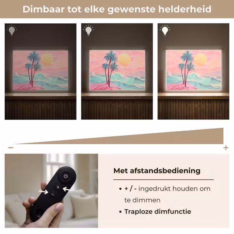 Lightbox - Wandlamp - Palmbomen - Golven - Zee — 9