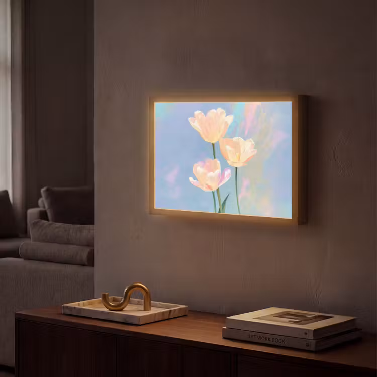 Lightbox - Wandlamp - Tulpen - Roze accenten - Blauw — 2