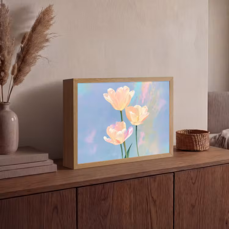Lightbox - Wandlamp - Tulpen - Roze accenten - Blauw — 4