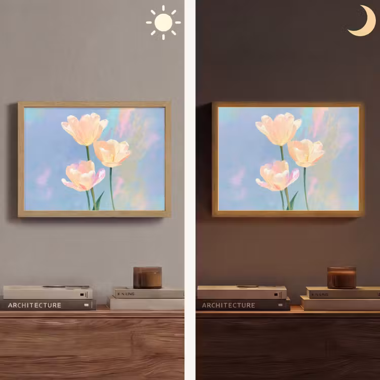 Lightbox - Wandlamp - Tulpen - Roze accenten - Blauw — 6