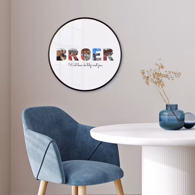Gepersonaliseerde ronde fotolijst - Broer - Lettercollage — 4
