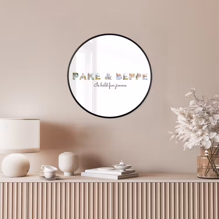 Gepersonaliseerde ronde fotolijst - Pake & Beppe - Lettercollage — 5
