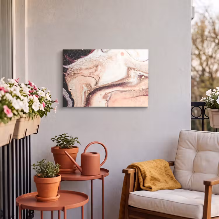 Buiten canvas - Steen - Marmer - Edelsteen - Abstract - Natuur - Roze — 3