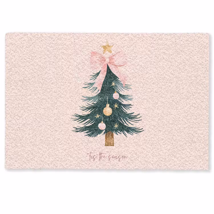 Deurmat - Christmas Season - Kerst - Kerstboom - Roze — 1