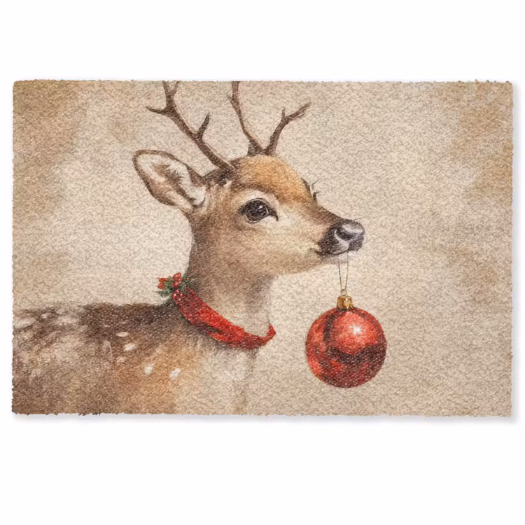 Deurmat - Kerst - Hert - Gewei - Kerstbal - Rendier — 1